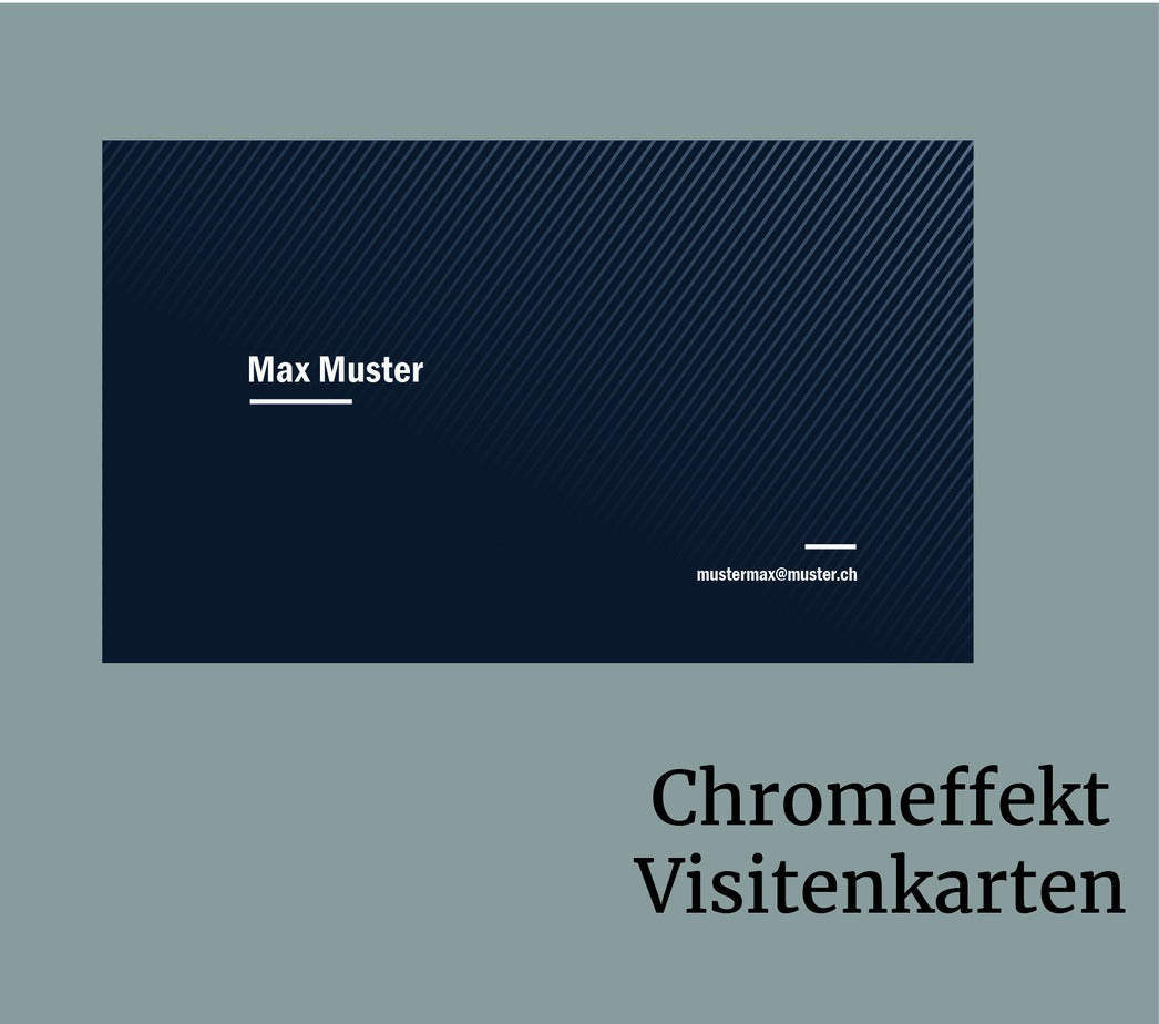 Visitenkarten 85x55mm, 250g Magic Chrome Effekt, 4/4farbig bedruckt