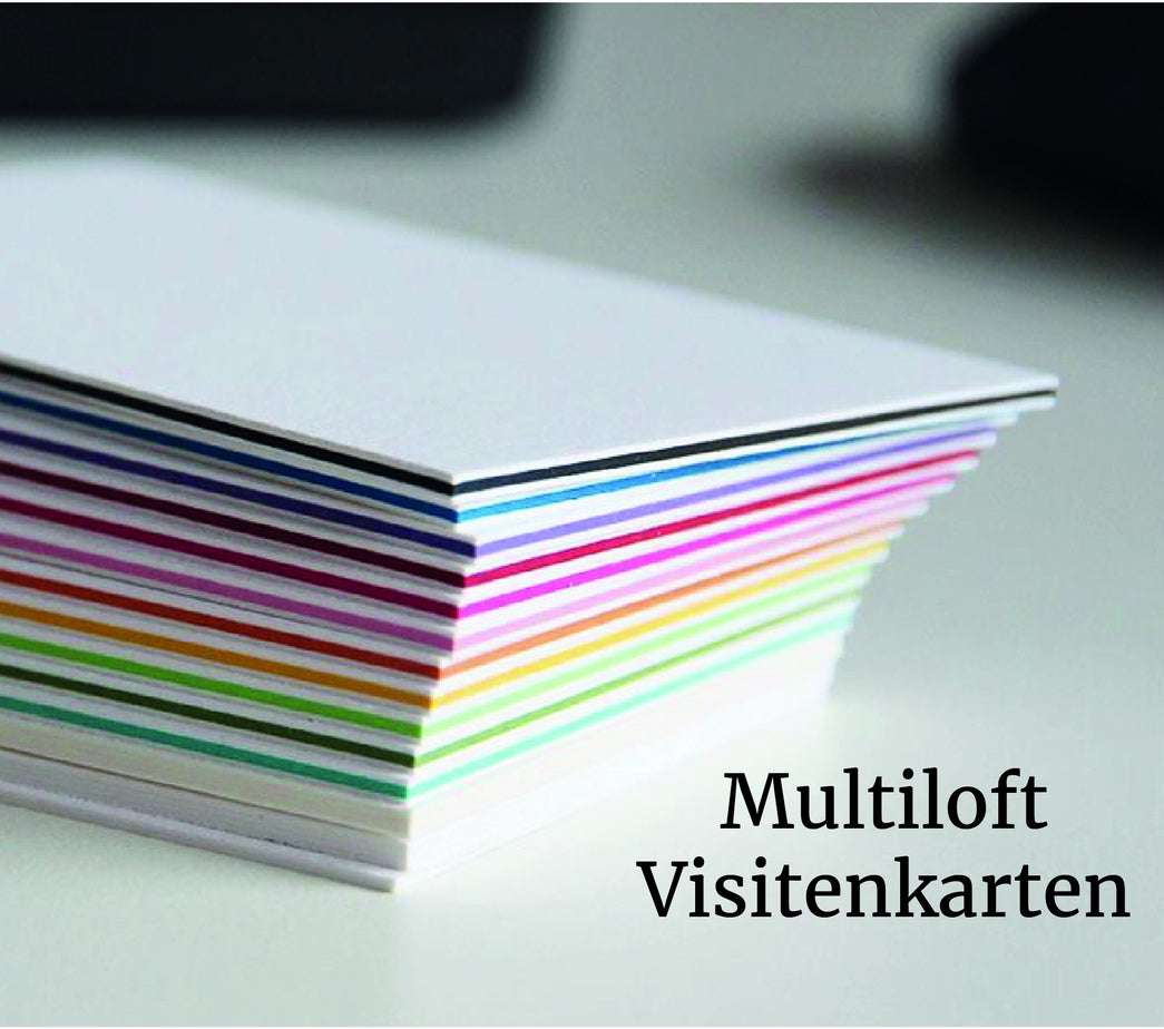 Multiloft Visitenkarte mit blauem Farbkern 85 x 55mm, beidseitig bedruckt