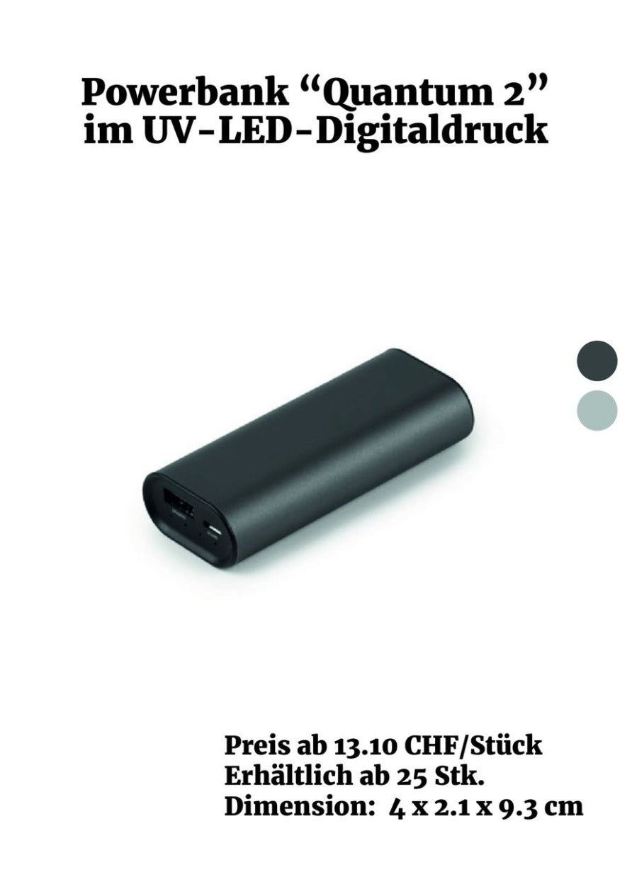 Powerbank "Quantum 2" im UV-LED-Digitaldruck