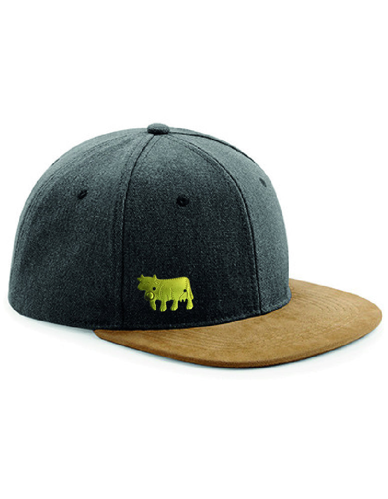 Swagalp DELUXE Casquette Suede Peak Snapback Vintage Noir – Chüeli, or 